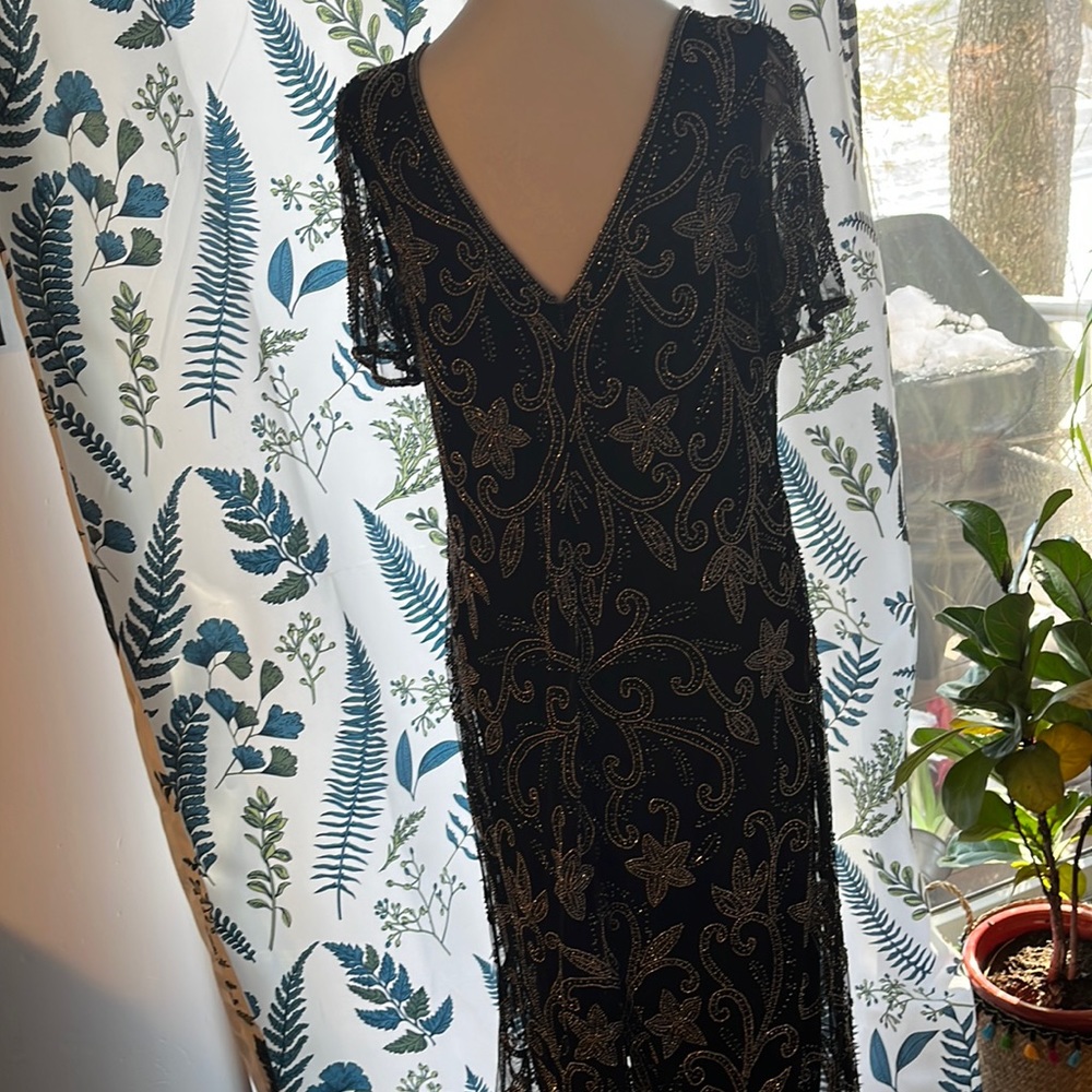 Exquisite beaded dress.